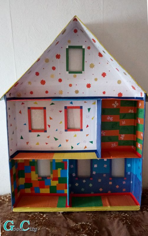 Как сделать дом для кукол из картона своими руками